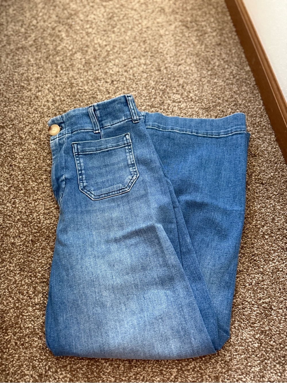 Maeve Blue Cropped Ankle Jeans